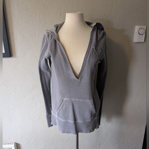 Aerie Vintage Tage Deep V Faded Y2K Hoodie‎